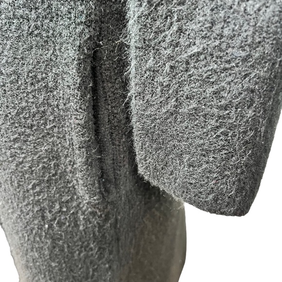 Look by M Black Long Wool-Blend Open Front Cardigan Sweater One Size - Picture 7 of 10